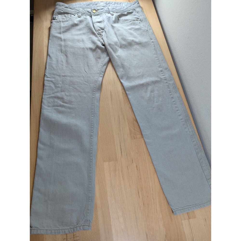 Diesel Darron Mens 3D Regular Slim Tapered Jeans Gray 34x32 Button Fly Denim